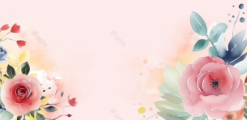 彩色温馨水彩花团锦簇背景图,插画/手绘图,插画/手绘图库,插画/手绘图下载,插画/手绘